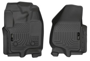 Ford Super Duty Floor Mats - Front - Husky Liners - WeatherBeater - Black - `12-`15